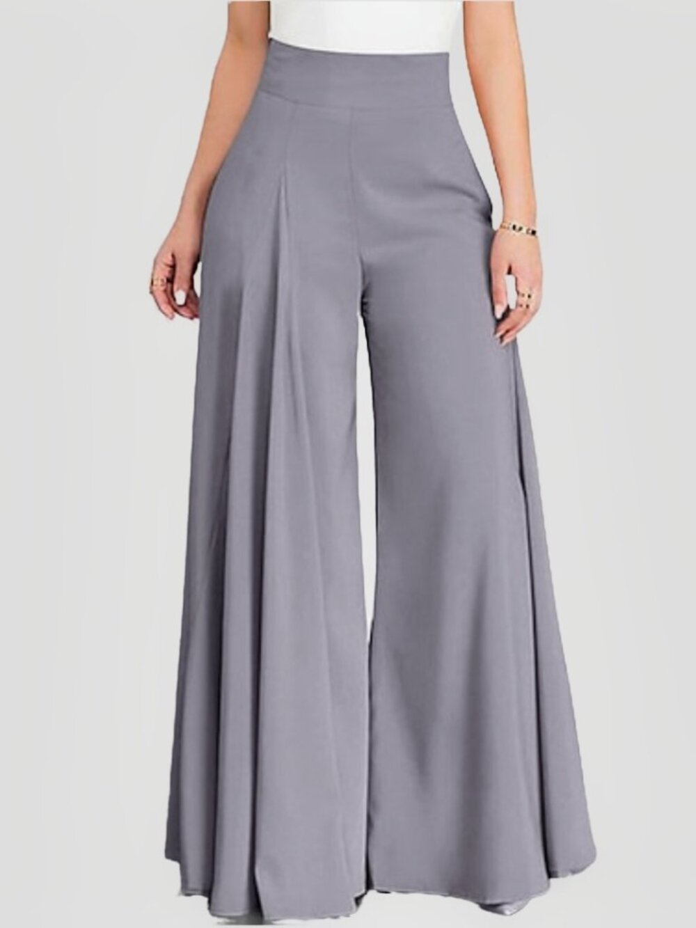 Women's Gray Wide Leg Pants